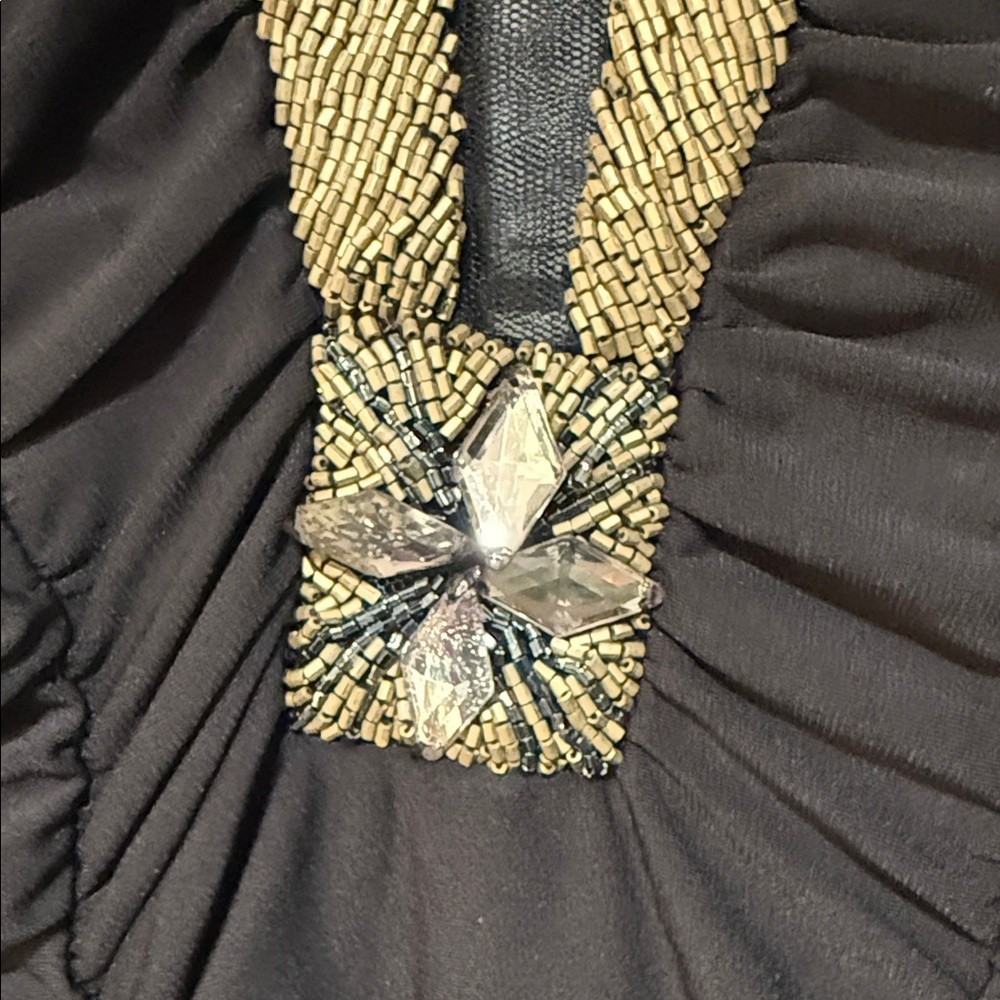 Caribbean Queen Black Dress with Gold Accents - Picture 3 of 9
